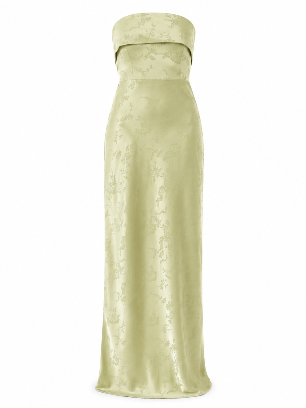 Park & Fifth Devon Dress Pistachio Jacquard Strapless Maxi Dress